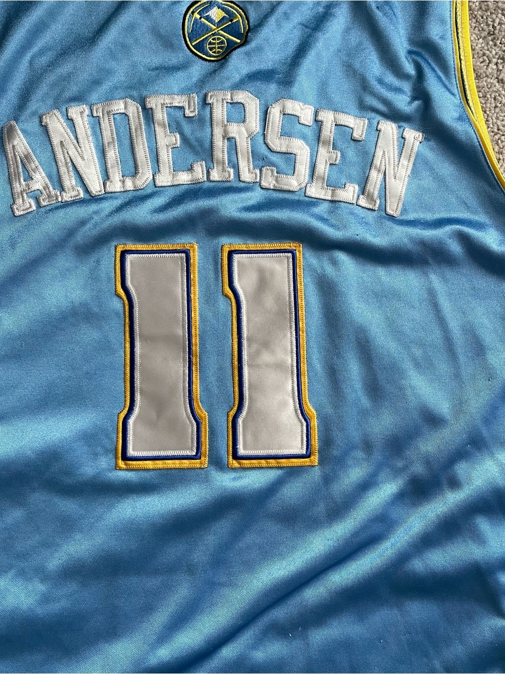 Vintage Adidas Chris Andersen Denver Nuggets Jersey 48 Birdman XL - Picture 2 of 11
